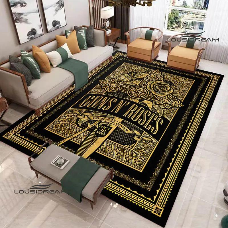 Guns n'roses band retro print carpet fashion home decoration non -slip carpet photography propsmal area rug birthday gift