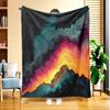 1pc Abstract Color Storm Flannel Blanket, High-definition Digital Print, All-season Use, Cooling Blanket, Skin-friendly Soft 100% Polyester, the Perfe