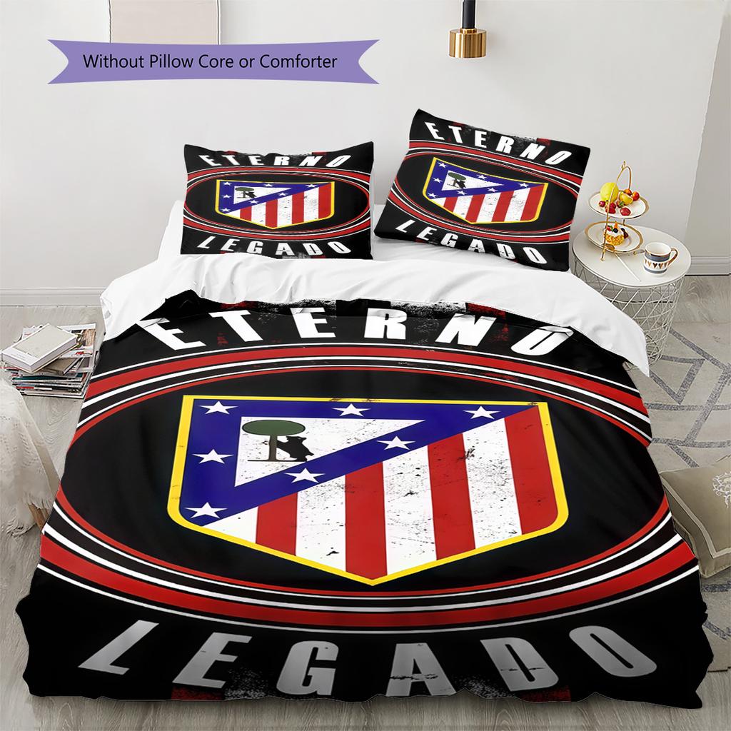 Ensemble couette et taies d'oreiller Atleti Décoration de maison Cadeau d'anniversaire (1 housse de couette + 2 taies d'oreiller, sans garniture.)