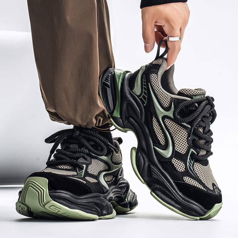 

2026 Leisure Sports New Thick Sole Height Increasing Lightweight Fashion Trend Breathable Versatile Low Top Men s Shoes Trend 39 чорний