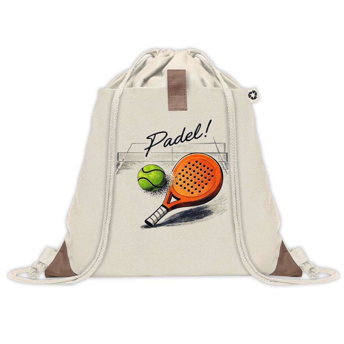 Sac à dos - PLANETEE - Padel Smash Fun - Coton 50% recyclé - 8 L - Angles renforcés
