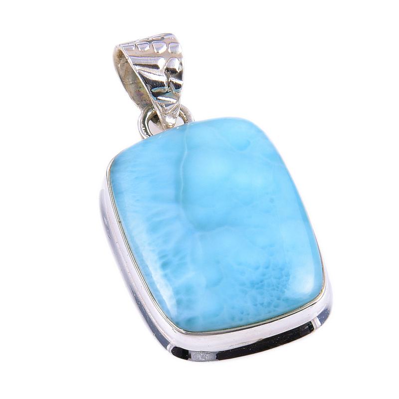 Natural Republic Larimar Gemstone 925 Solid Sterling Silver Pendant 1.50'' g5s58