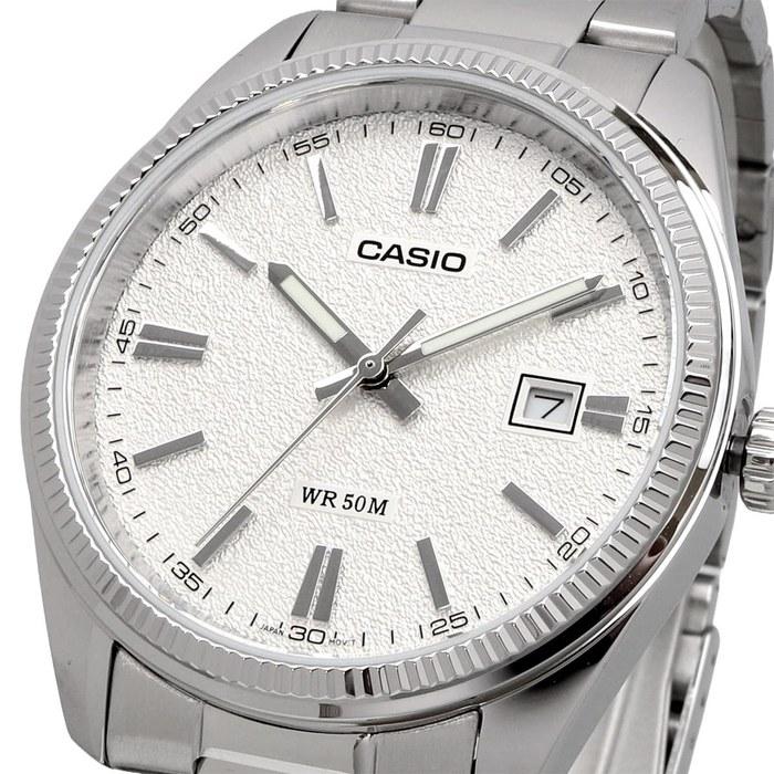 Casio MTP-1302DA-7AV Men's Analog Quartz Watch, Silver Metal Band