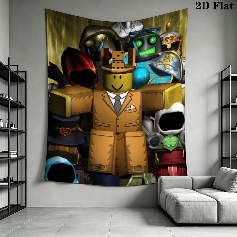 Roblox game Wall Tapestry Aesthetic Wall Hanging Printed Fabric Blanket Decorative Tapestries for Bedroom Living Room Home Decor