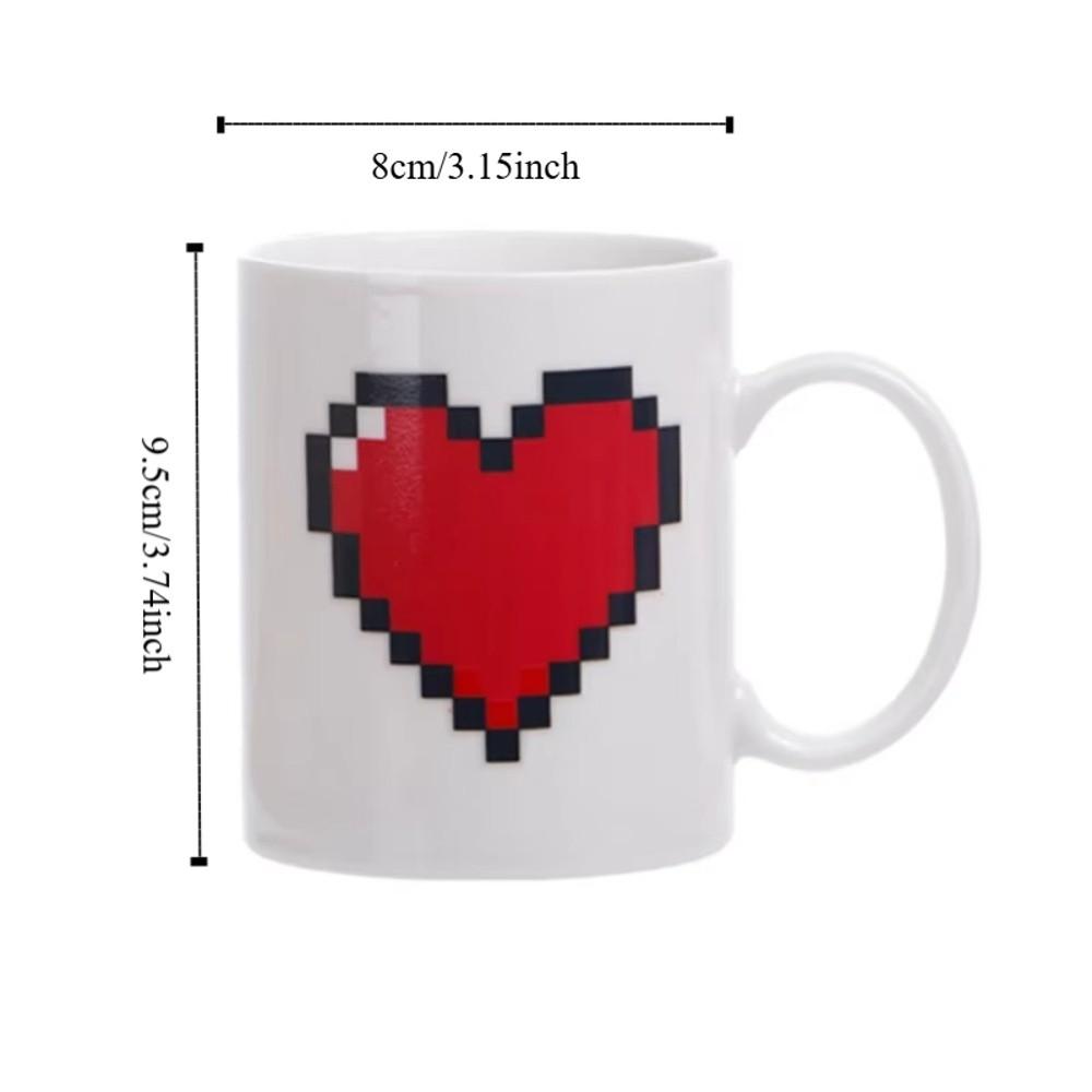 Minimalist Style Color-changing Heart Ceramic Cup Valentine's Day Gift Mug Wedding Anniversary