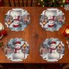Christmas Placemats Coaster Xmas Dinner Table Mats Plate Pads Cartoon Gingerbread Man Snowman Placemat Tableware Decoration