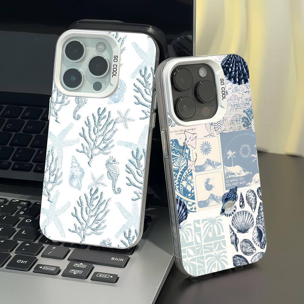 GETO SEA phone case for iPhone 17 17Air 16 15 14 13 12 11 Pro Max Plus Colorful Silver