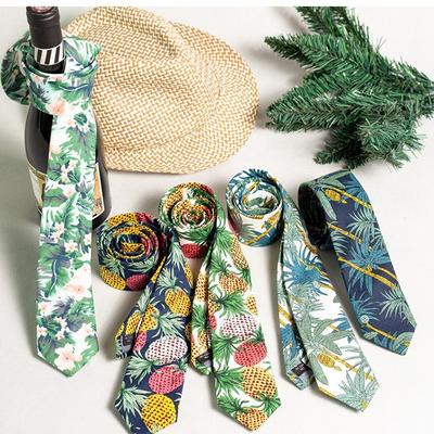 Printed Wedding Men'S Tie Casual Floral Cotton Tie Men'S Tie
