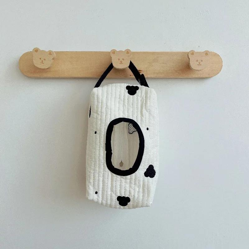 Krabička na kapesníky s kreslenými zvířátky, pouzdro na vlhké ubrousky, závěsná taška do auta, držák na papír, odnímatelná závěsná krabička na ubrousky