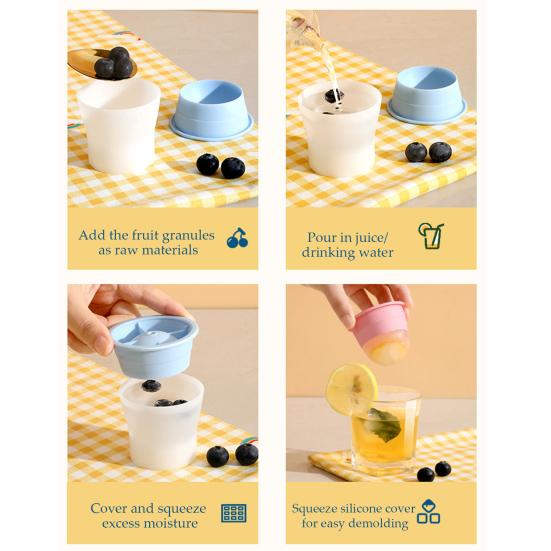 3Pcs Silicone Round Ice Cube Molds with Lids Easy Release Sphere Ice Maker for Whiskey Cocktails Bourbon Slow Melting Spherical Ice Makers for Drinks
