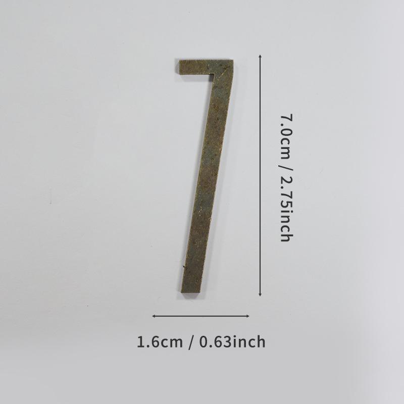

Bronze Door Number with Magnets 7cm Metal House Number Apartment Door Number for Outdoor Hotel Home Mailbox Label with Magnets