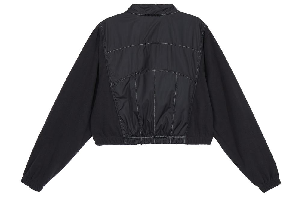 Nike Velvet Jackets Women's Black Stand Collar Moderate DD5613-010