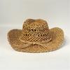 Elegant Openwork Straw Victorian Hat With Adjustable Tie For Women Outdoor Beach Vacation Gardening Activities