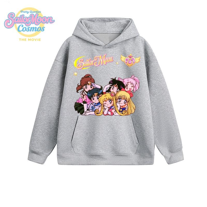 

SAILOR MOON Japanese Anime Cute Character Print Collaboration Long Sleeved Sweatshirt for Men and Women Loose Autumn and Winter 3XL
