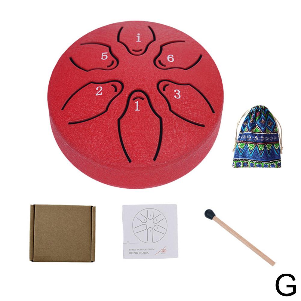 3 Inch 6-Tone Steel Tongue Drum Mini Hand Pan Drums with Drumsticks Percussion Musical Instruments Drum Accessories