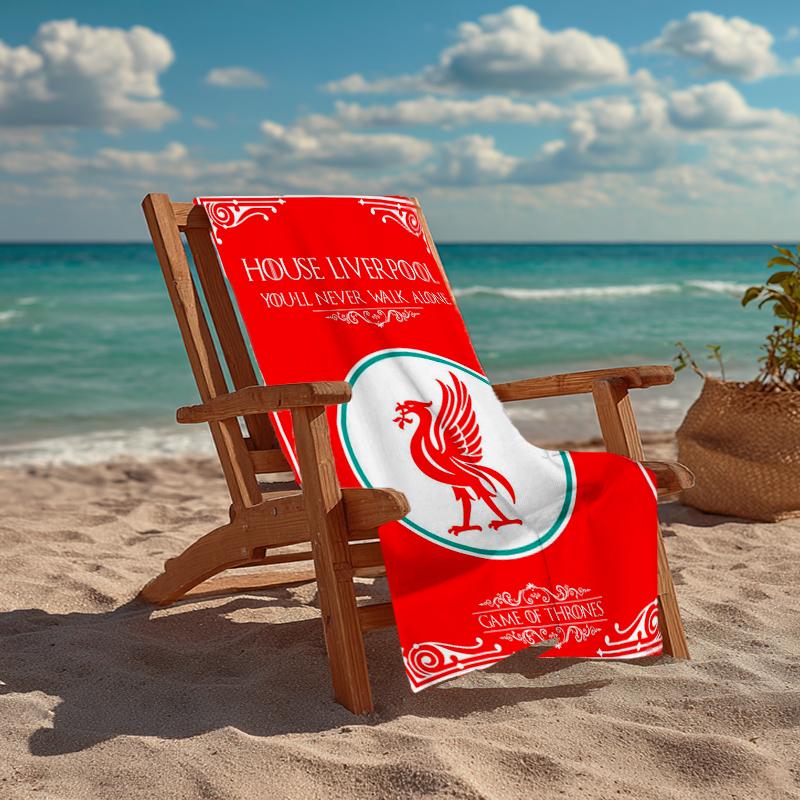 Ultra-Soft Beach Towel with Liverpool Football Club Theme,Ideal for Pool - Camping, Diving - Perfect Travel Essential, Vibrant Beach Towel.