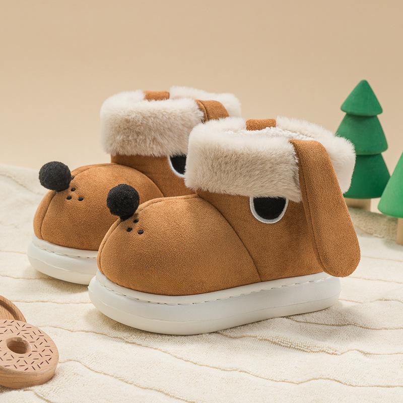 

Winter new big-eared dog snow boots parent-child children s cotton boots thickened warm and non-slip plush cotton shoes for boys and girls 24-25 [Recommended foot length 15.5]