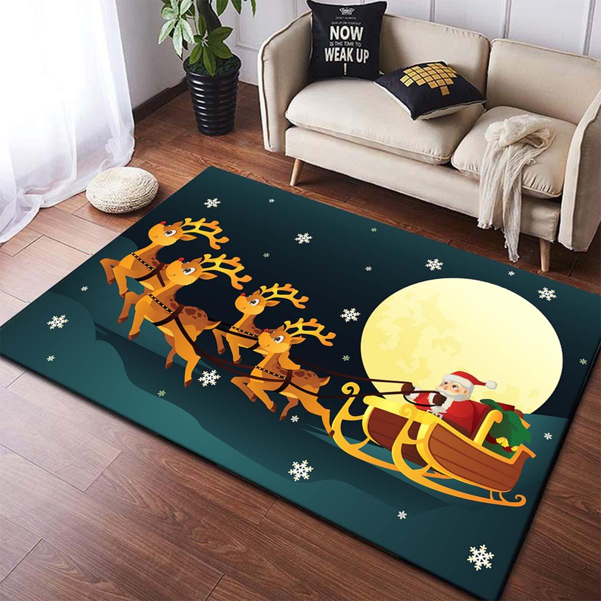 

Праздничный ковер с рождественским узором: Коврик для пола Crystal Velvet, Нескользящий, Ручная стирка, Подходит для декора гостиной или спальни 50x80cm