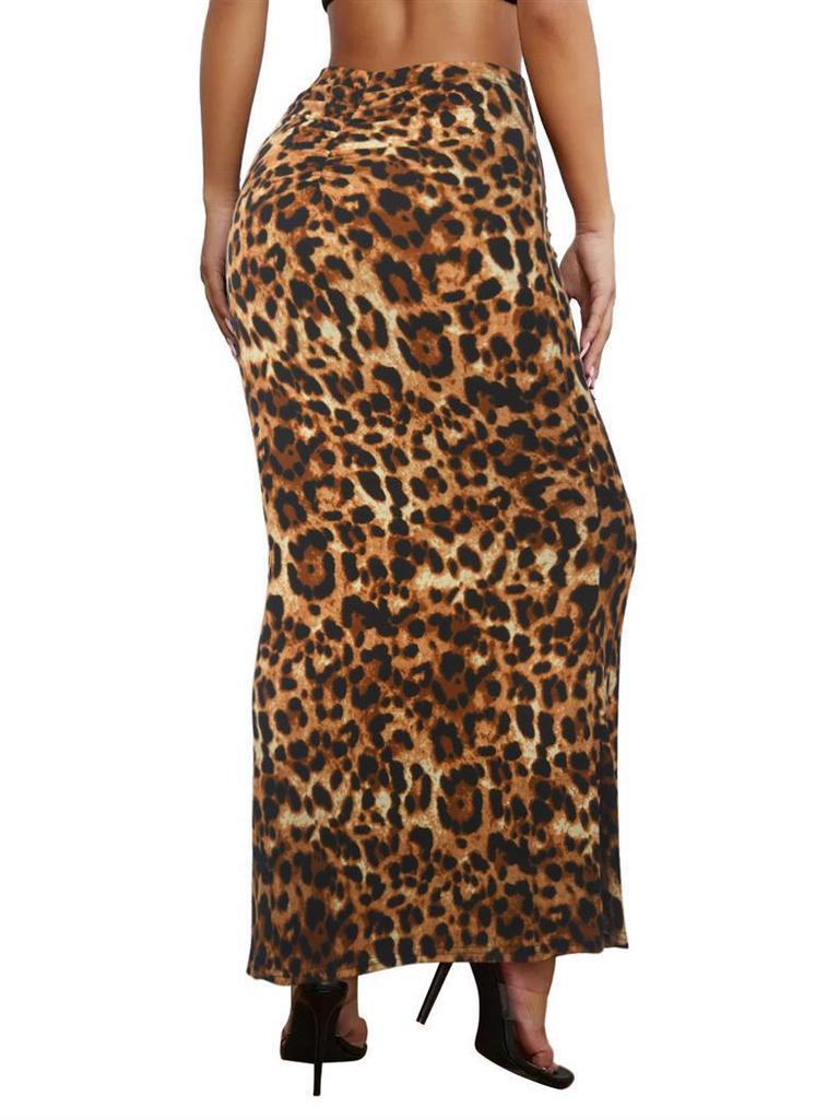 2024 Autumn/Winter Leopard Print Bodycon Mermaid Skirt