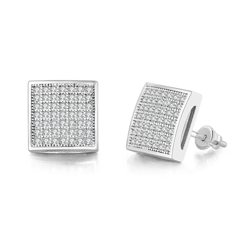 Stud Earrings with Zircon for Men Gold Color Punk Hip Hop Piercing Cartilage Earring Retro Trend  Fashion Women's Jewelry OHE047