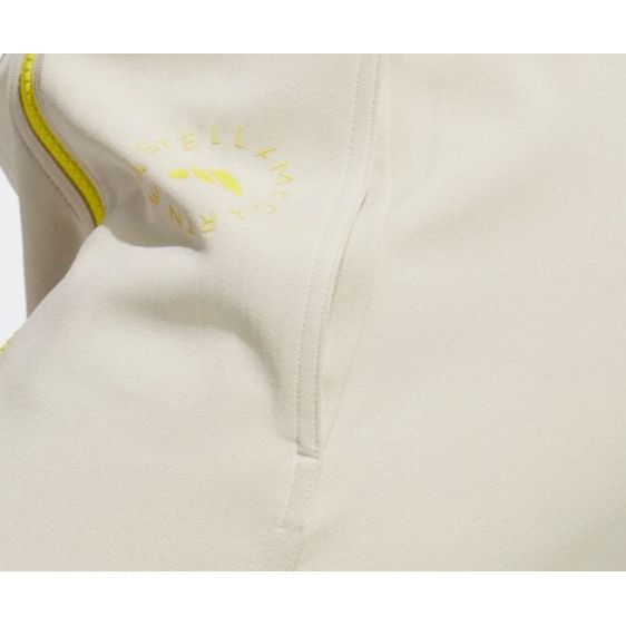 Adidas X Stella McCartney Collaboration SS23 Logo Print Flared Mid-Rise Fitted Knit Sports Pants Women Bottoms Light-Yellow IJ0599