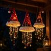 Warm LED String Lights Christmas Hat Hanging Lantern Glowing Santa Cap Decorative Light with Durable Fabric Holiday Decor And Pendants Pendant