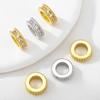 2pcs 5Pcs 9.5x3.3mm 18K Gold Color Plated Round Spacer Beads with Zircon Brass Handmade DIY Bracelet Jewelry Making Accessories