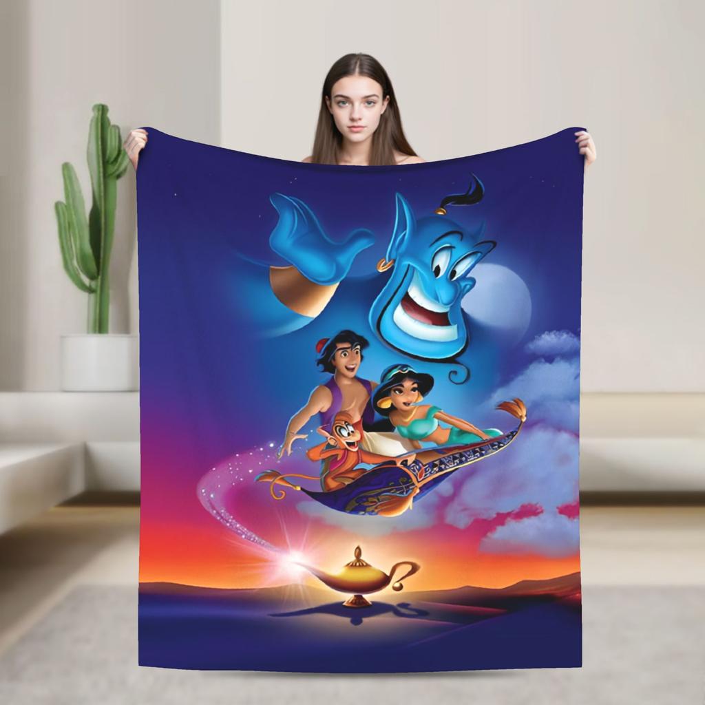 Aladdin Jasmine Cartoon Blanket Warm Fluffy Plush Throw Blanket For Couch Bed Decorative Flannel Bedspread Bed Cover
