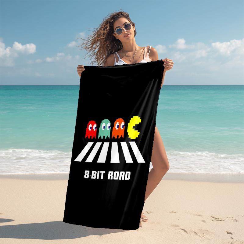 1Pc Pacman Classic Start Beach Towel Microfiber Beach Towel Thin Absorbent For Beach Swimming Yoga Bath Sports 091788