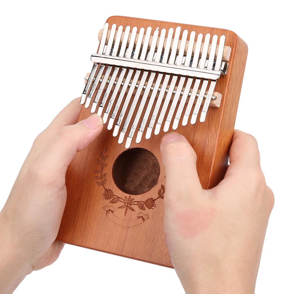 Kalimba Thumb Piano Mahogany Small Portable 17 Key for Beginner Music Instrument LTK17S(Natural )