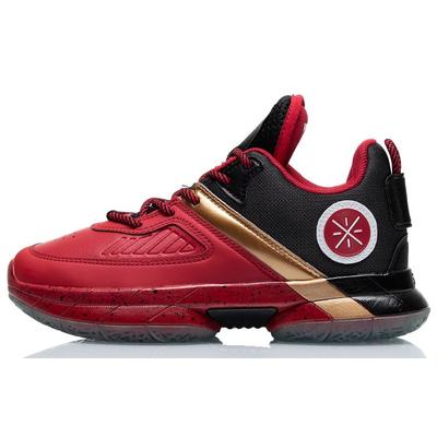 Li Ning Wade Way Salute Basketballschuhe Bequem Rutschfest Stoßdämpfend Langlebig Mid-Top Kinder Sneaker Rot Schwarz YKBQ034-7