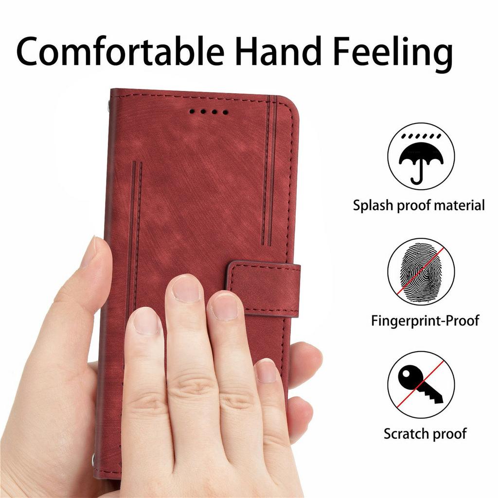 For Honor 300 Pro/300 Ultra Case Imprinted Lines Leather Phone Cover Folding Stand