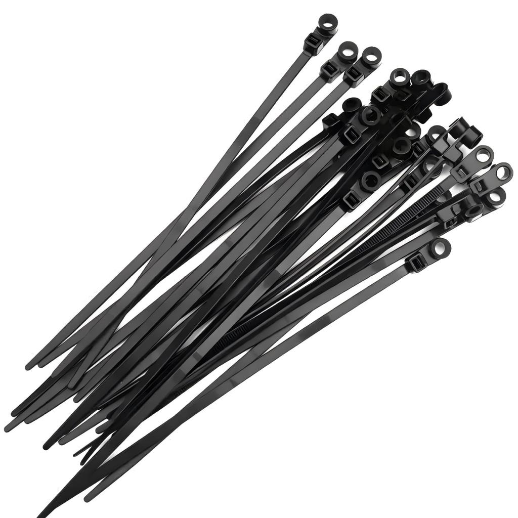 100 Pack Nylon Cable Ties, Fixed Zip Ties for Wire Management and Organization