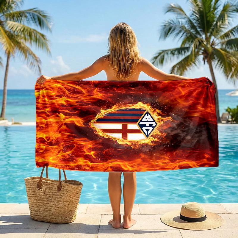 Bologna FC Druck Schnelltrocknendes Strandtuch Mikrofaser Saugfähig Tragbares Reise-Badetuch