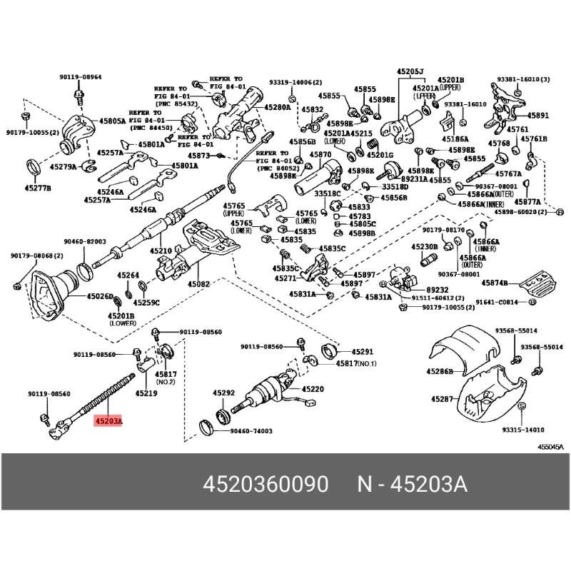 Steering Intermediate Shaft 45203-60090 for 1988-2007 Replacement Automotive Accessory Easy Installation