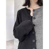 European Niche Spliced Knit Cardigan: Women's Autumn/Winter Lazy Style Sweater Coat