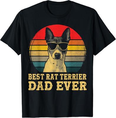 Best Rat Terrier Dad Ever Dog Lovers Retro Vintage Gift Unisex T-Shirt