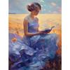 Vintage Read Elegant Girl Book Lovers Poster Women Portrait Oil Painting On Canvas Painting Wall Art Picture for Room Home Decor