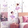 Cartoon Little Swan Girl Sticker Waterproof Dancing Girl Wall Sticker  Children