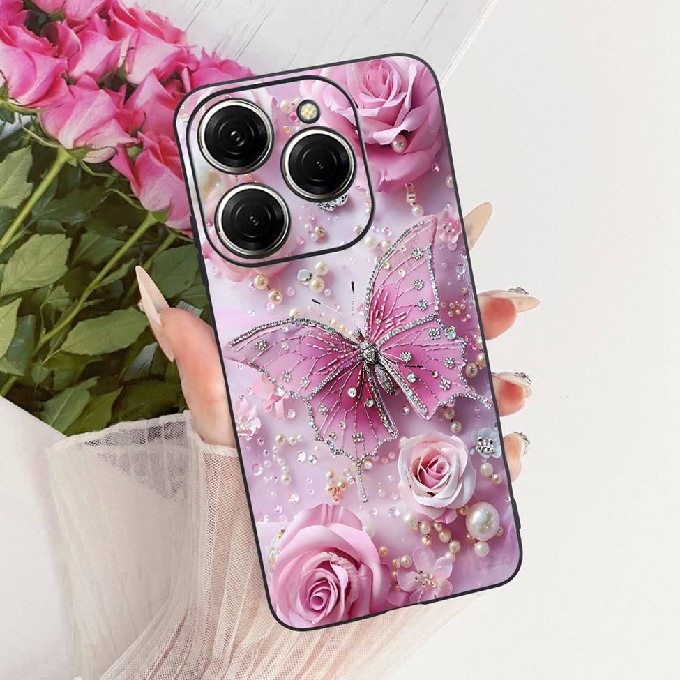 Case For Tecno Spark 20 Pro Cover KJ6 Cute Cat Fashion Butterfly Painted Casing For Techno Spark 20 Pro Bumper