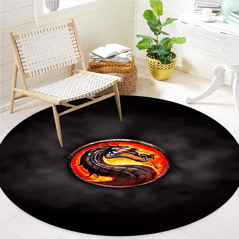 Vortex Crossing Gate Round Area Rug,Carpet Rug for Living Room Bedroom Sofa Playroom Decor,Non-slip Floor Mat