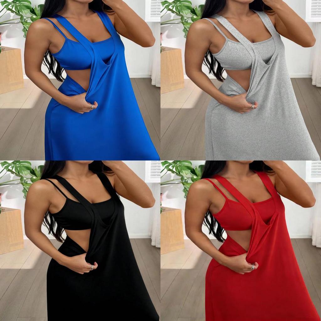 Elegant Polyester Sleeveless Dress Twopiece Set For Casual Spring Wear