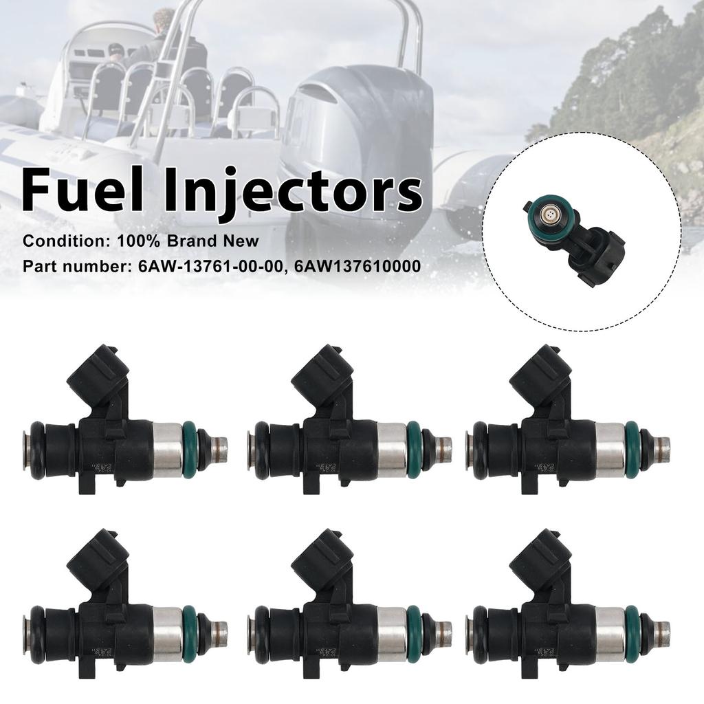 6PC Fuel Injectors 6AW-13761-00-00 For Yamaha Outboard 225/250/300/350HP