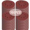 100Pcs Sanding Discs 8-Hole Hook and Loop Round Sandpaper for Random Orbital Sander for Wood Paint Stain Varnish Removal Tools