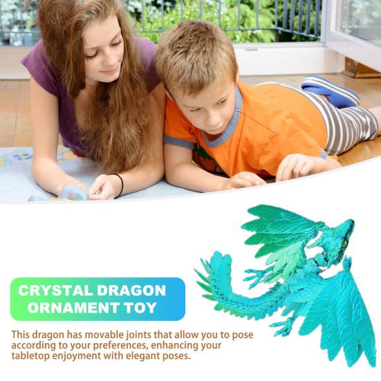 3D Printed Feathered Dragon Fidget Toy Movable Joints Flying Dragon Action Figure Articulated Dragon Figurine Model Desktop Decoration Kids Adults