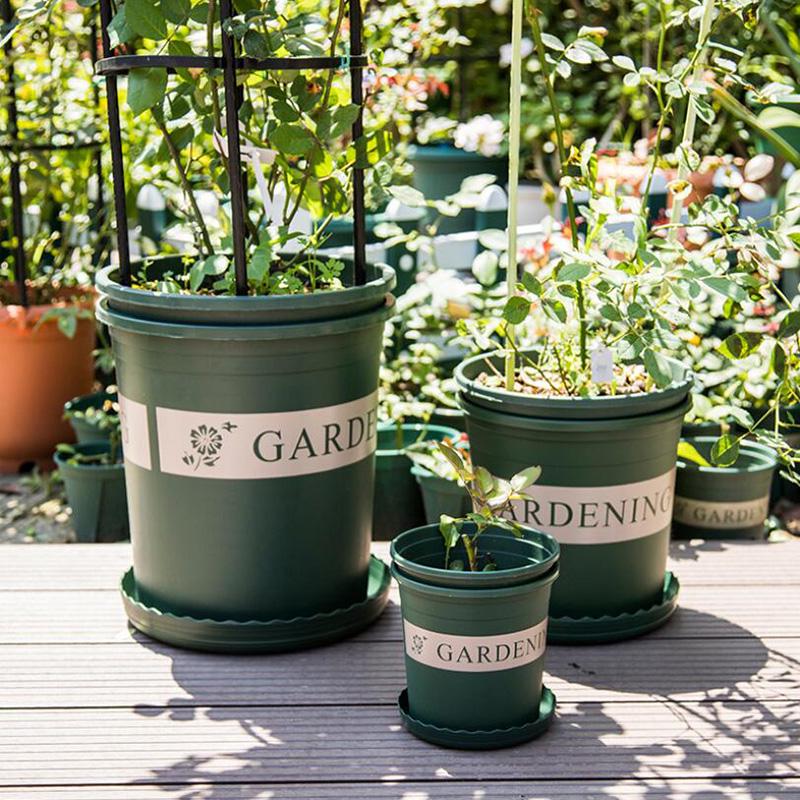 Strapazierfähiger Kunststoff Gallonen Blumentopf Gemüsepflanze Garten Baumschule Pflanztopf