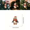 Christmas Penguin Acrylic Car Mirror Ornament With Cartoon Style For Car Interior Decor