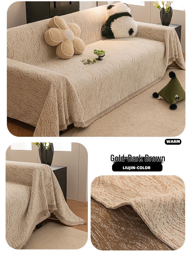 Chenille Sofa Cover: Full Coverage, Anti-Slip, Anti-Scratch Blanket