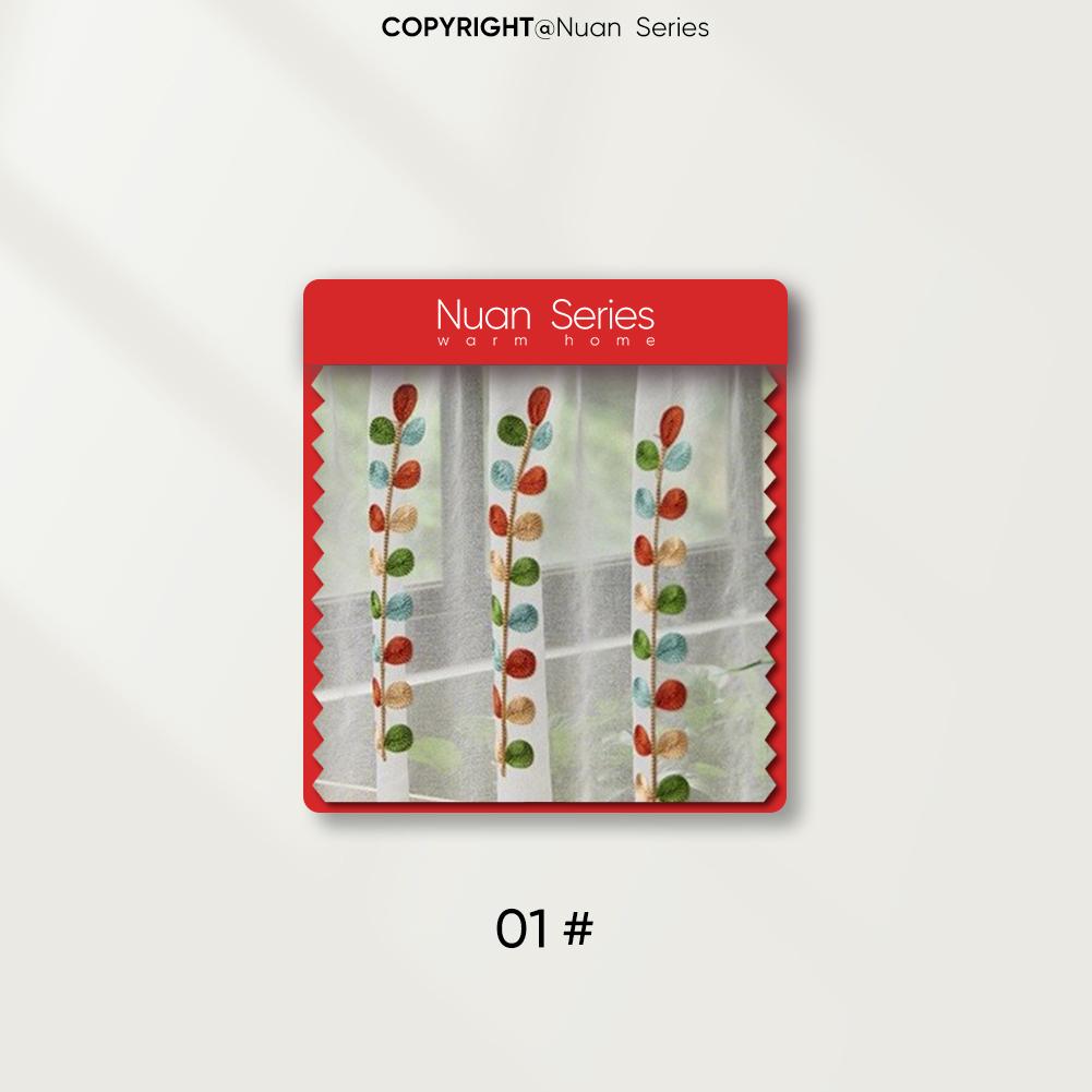 

1 шт. Серия Nuan Однотонная вышивка Короткая занавеска Кисточки Край Разделительная занавеска для Кухни Гостиной Спальни Шкафа Домашний декор W150cm x L60cm