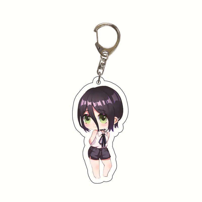 Chainsaw Man Acrylic Keychain Double Sided Printing Cartoon Character Bag Pendant